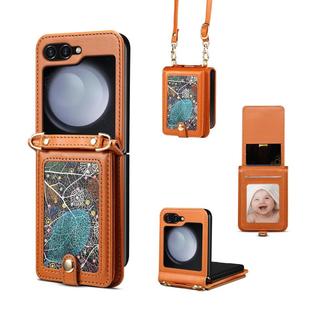 斜挎背带挂绳适用三星Z zfilp4超薄翻盖插卡皮套 Flip7手机壳折叠屏zflip6保护套filp5防摔全包galaxy外壳新款