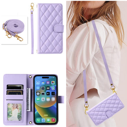 小香风菱格手机包适用三星NOTE8手机壳女斜挎NOTE9插卡NOTE10 PRO网红奢华皮套Note20ultra创意背包防丢挂绳