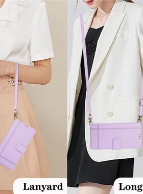 适用三星A33手机壳A32全包防摔A42插多卡手机套A53零钱包A51保护套潮A71插卡A22男女款A21S斜跨挂绳A72带镜面