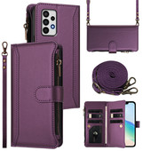 适用三星a52手机壳a53保护套a51插卡a71斜肩背a73挂绳a74翻盖式 a32防摔a22全包a54拉链收纳袋a33多功能零钱包