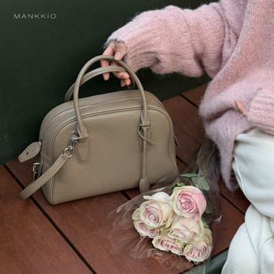 Bounded头层牛皮迷你保龄球包