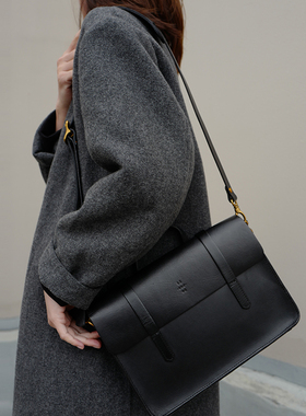 bounded复古手工真皮头层牛皮琴谱包公文邮差剑桥包单肩斜挎通勤