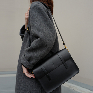 bounded复古手工真皮头层牛皮琴谱包公文邮差剑桥包单肩斜挎通勤