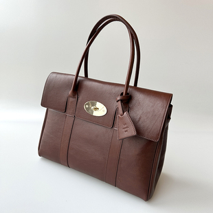 bayswater铂金植鞣牛皮真皮大容量托特包上班通勤手提单肩电脑包