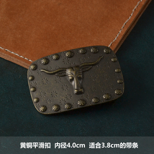 带头 腰带裤 RRL复古纯铜皮带扣平滑扣皮带头 西部牛仔板扣扣头男士