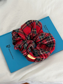 阿宝 定制款 新年复古棉大肠发圈发绳女高级感圣诞红格头绳发饰