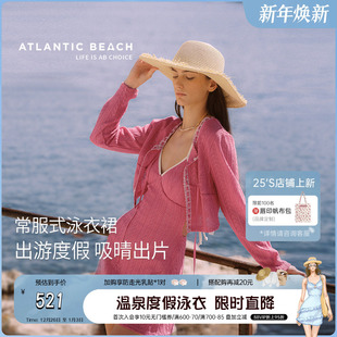 泳衣女夏针织外套两件套泳装 atlanticbeach2025新款 吊带连体裙式