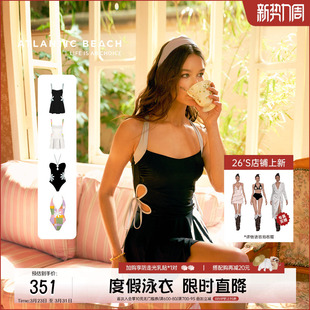 镂空花系列 保守遮肉高级感 atlanticbeach度假泳衣女连体裙式 泳装