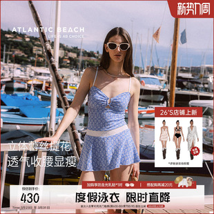 泳装 atlanticbeach连体泳衣女新款 泡温泉高级感显瘦绝美吊带裙式