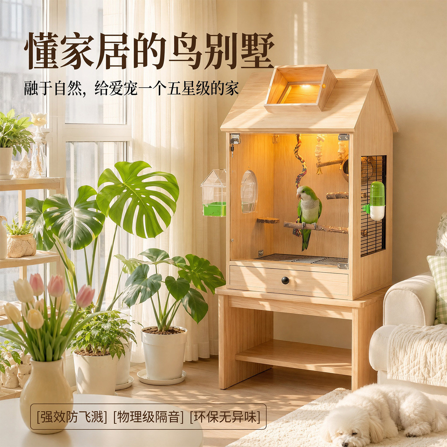【防溅隔音环保无异味】新式鸟笼图片