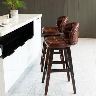 吧台椅现代简约高凳子酒吧收银台椅子实木高脚凳家用吧椅前台吧凳