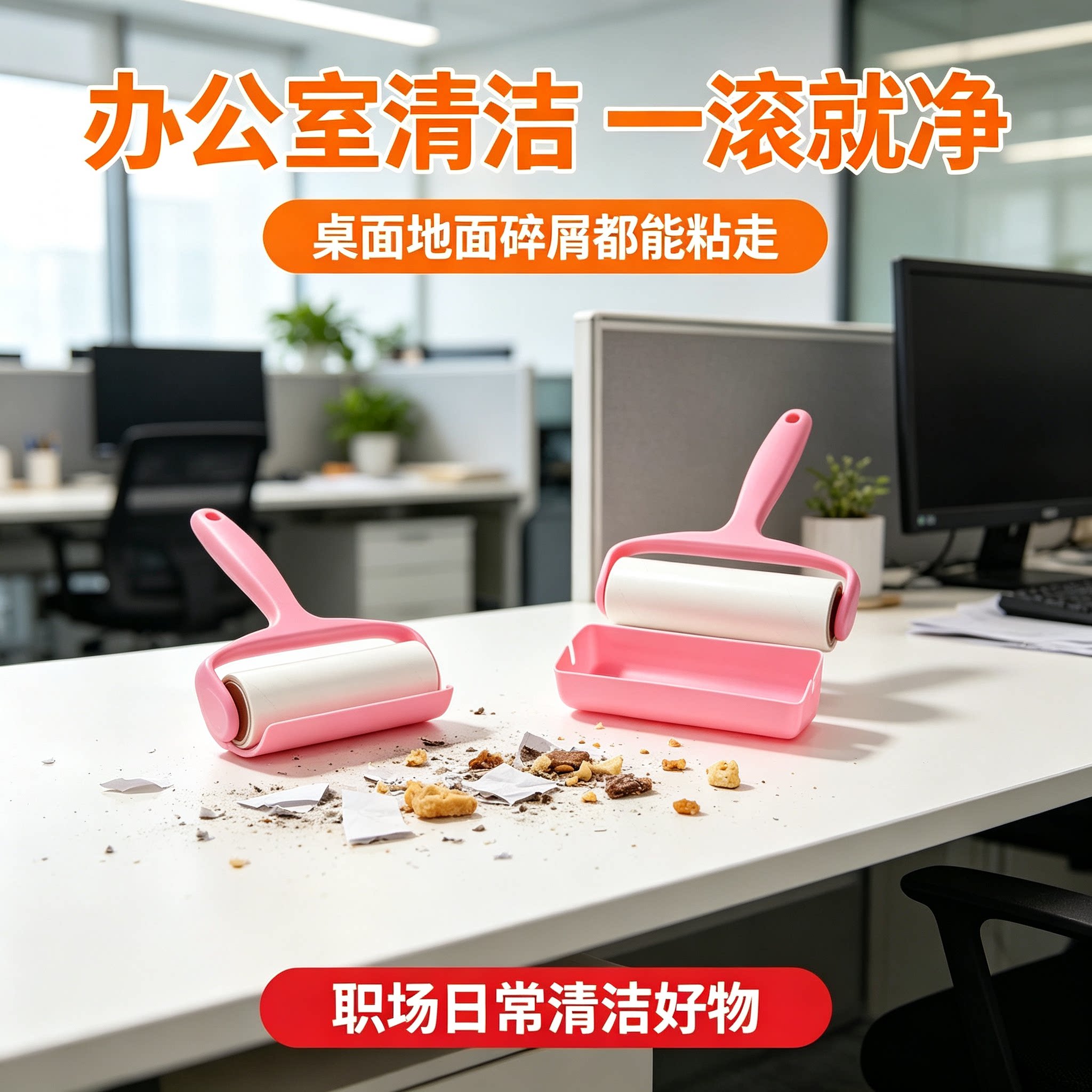 可撕式粘毛器滚筒家用单位衣物去毛屑大衣毛衣除毛粘毛神器替换卷