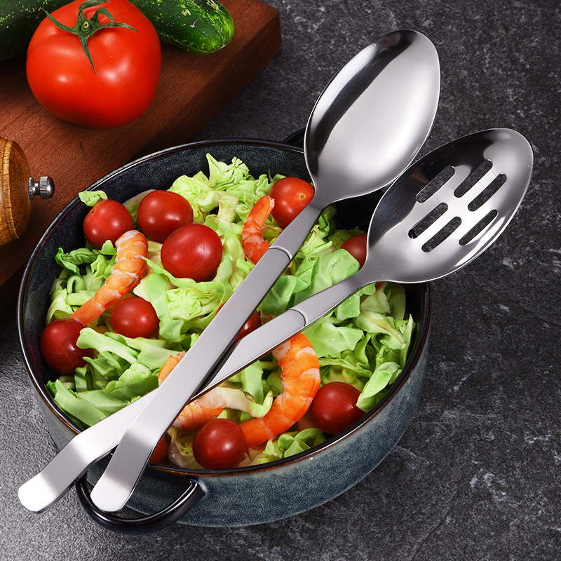 饭堂加长柄分菜勺不锈钢自助餐