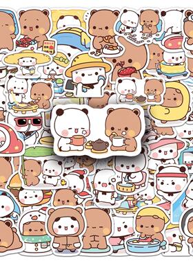 60张一二和布布卡通可爱贴纸水杯电动车头盔装饰手机壳平板防水贴