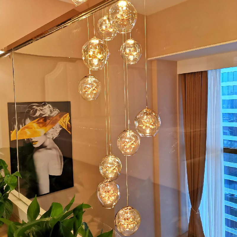 loft公寓楼梯吊灯别墅现代简约