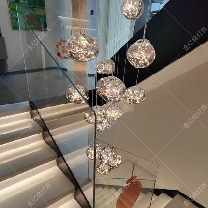 2025年新款楼梯上方吊灯吊顶挑空别墅专用复式楼小loft公寓客厅灯