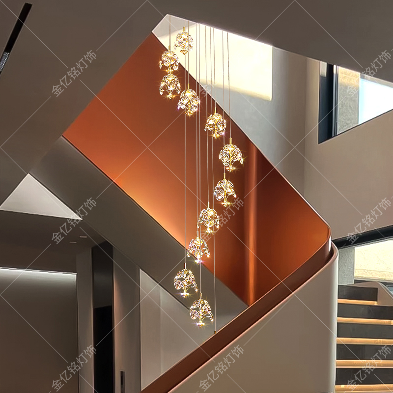 设计师新款楼梯间挑空长吊灯