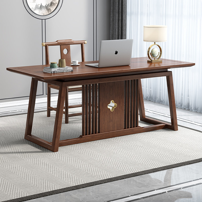 新中式实木书桌写字桌家用办公桌电脑桌胡桃木桌子书房家具书法桌