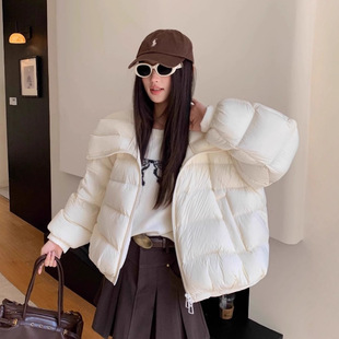 江西共青城羽绒云朵泡芙羽绒服女短款90白鸭绒小个子加厚保暖设计