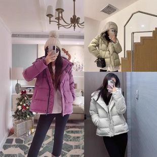 江西共青城羽绒露露LULU五格泡芙连帽90白鸭羽绒服加厚宽松高端