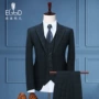 Bộ đồ vest nam ba mảnh phù hợp với Hàn Quốc Slim cổ áo nhỏ phù hợp với hai bộ đồ cưới đơn ngực - Suit phù hợp quần nam