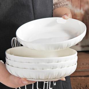 盘子家用菜盘2026新款高级感菜碟子套装纯白深盘组合创意陶瓷餐盘
