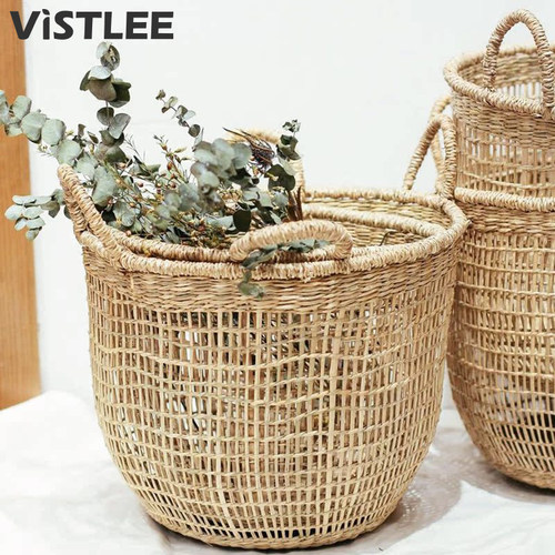 手工编织越南进口草编镂空花篮