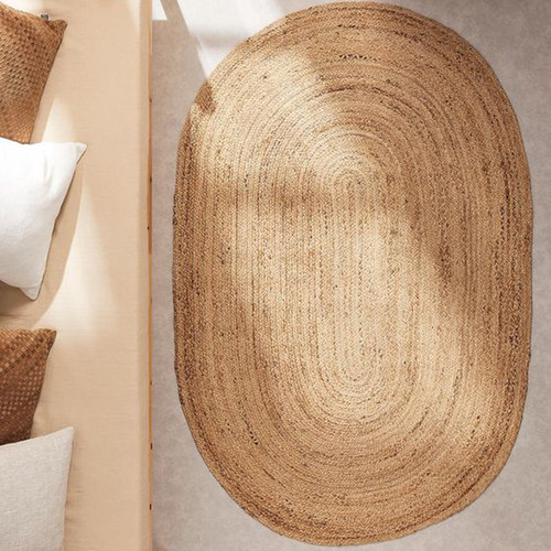 手工编织无胶进口天然黄麻地垫