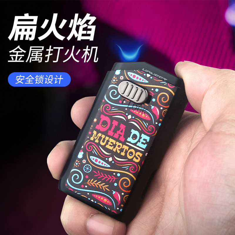 百诚新款创意金属防风充气扁火打火机耐用蚊香艾灸雪茄专用点火器