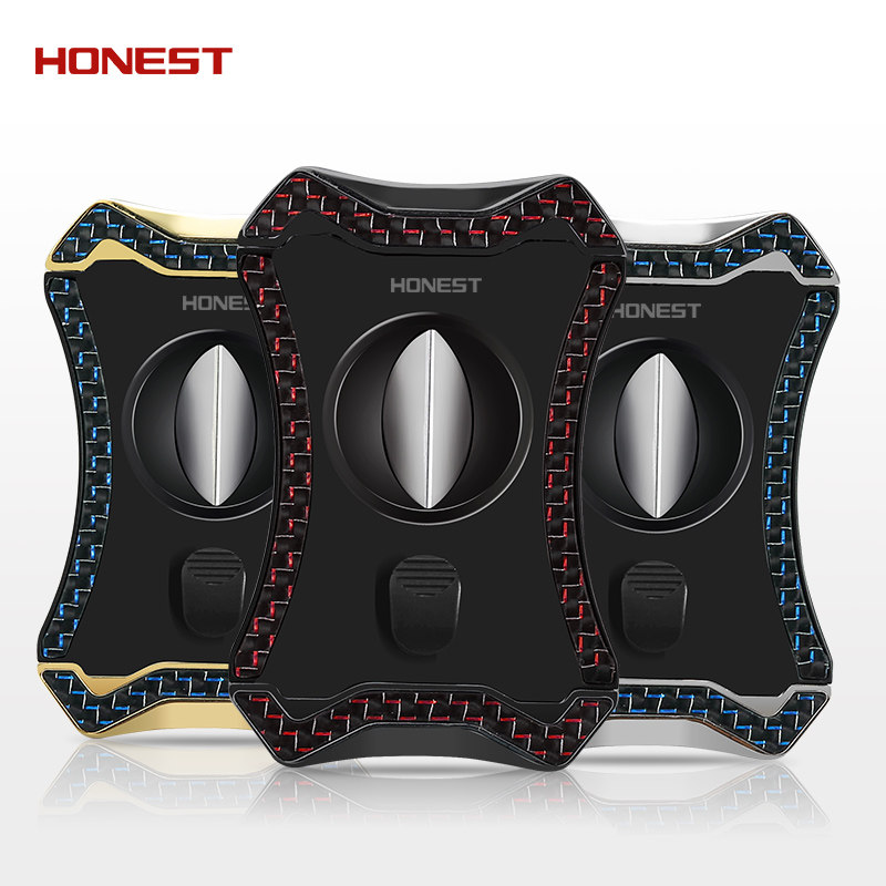 HONEST百诚古巴雪茄剪不锈钢锋利刀刃创意个性便携式雪茄刀礼盒装