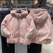 运动休闲宽松保暖面包服连帽羽绒服 女款 JG5921 阿迪达斯 Adidas
