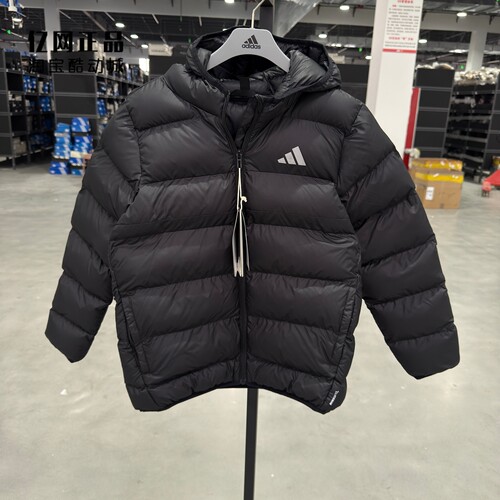 Adidas 阿迪达斯 中大童冬季运动休闲拒水保暖连帽棉服 JL7430