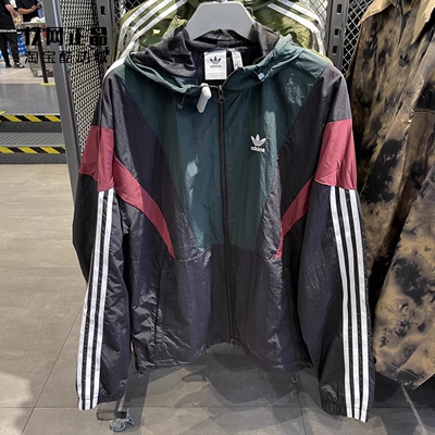 Adidas 三叶草 男女春秋休闲拼色防风衣夹克外套 KC3125 KC3126