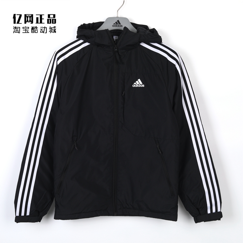 阿迪达斯男款户外保暖连帽羽绒服