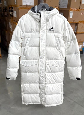 Adidas 阿迪达斯 男女情侣款运动休闲防风保暖长款羽绒服 GK0665