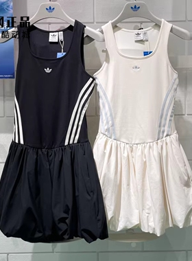 阿迪达斯 三叶草 女款夏季运动休闲时尚连衣短裙 KE5074 KE5075