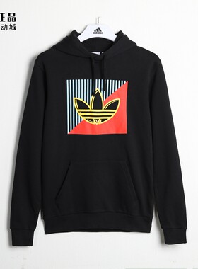 adidas三叶草男款时尚连帽套头衫