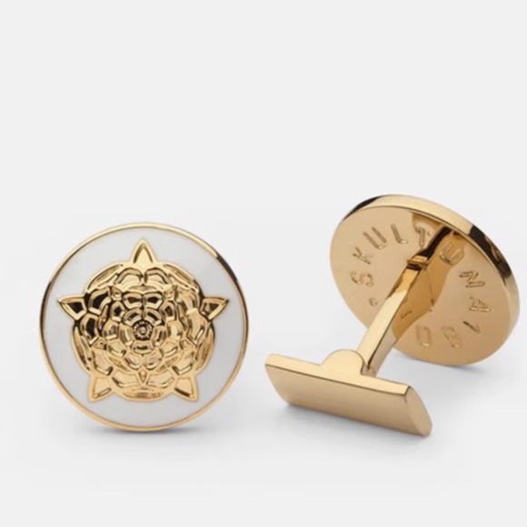 精致通勤北欧瑞典小众skultuna衬衣袖扣皇室品牌花卉图案男女礼品