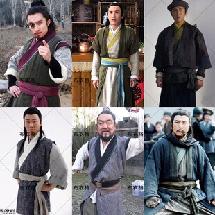 影视古装春秋战国时期汉服农民百姓粗布樵夫棉麻家丁群演演出服装