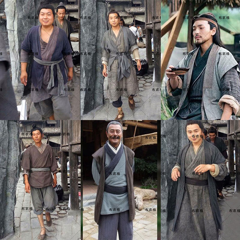影视古装宋朝男士家丁棉麻老百姓樵夫农民群演杂役苦工群演服装