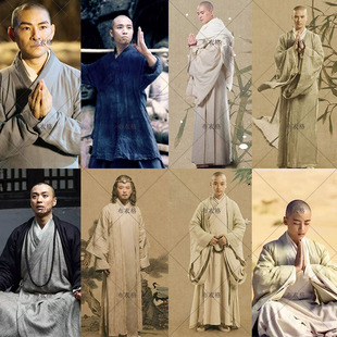 影视古装宋明朝少林寺长老服功夫武打佛衣僧人棉麻男和尚服演出服