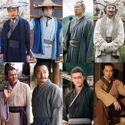 影视古装春秋战国古代男士棉麻店小二百姓服农夫工人樵夫群演服装