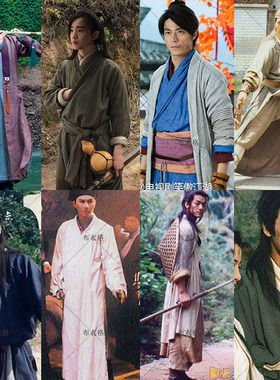 笑傲江湖令狐冲同款古装男武侠古装棉麻侠客服剑客服战士浪子古装