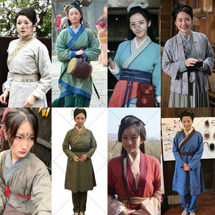 影视唐朝宋朝明朝村姑人女士棉麻古装夫人群演小姐服丫鬟老妇服装