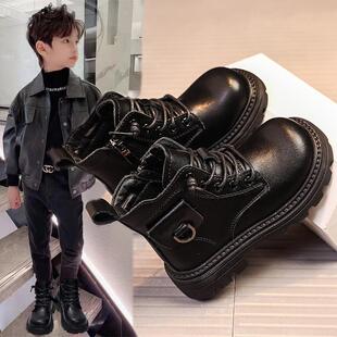 男童马丁靴2025秋冬季新款真皮女童短靴中大童雪地靴儿童加绒靴子