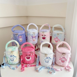 2025新款 包包女包毛绒水桶包库洛米毛毛包女可爱儿童小卡通斜挎包