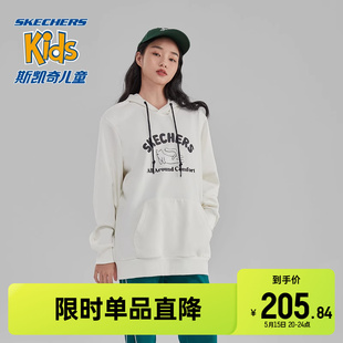 针织连帽套头卫衣简约时尚 男女同款 Skechers斯凯奇秋季