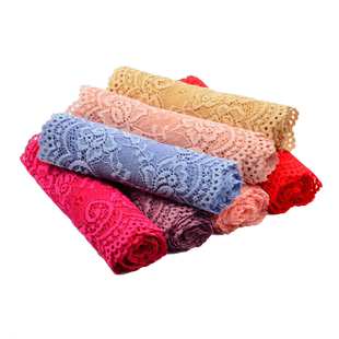 彩色柔软弹力花边蕾丝布辅料宽配件diy衣服裙边摆加长装饰白黑色