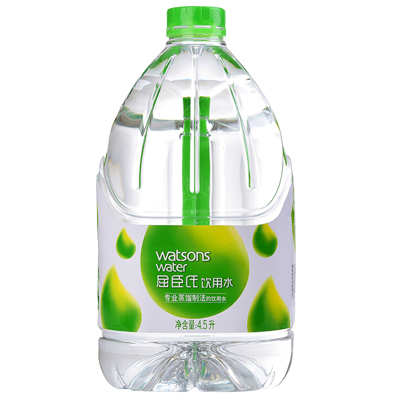屈臣氏饮用水蒸馏制法4.5l*4桶蒸馏水桶装整箱饮用水屈臣氏蒸馏水