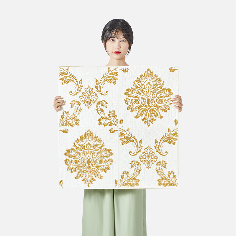自粘墙纸3d立体加厚贴纸欧式田园精压卧室客厅书房电视背景墙壁纸